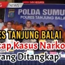 Kapolres Tanjungbalai AKBP. Yon Edi Winara SH. SIK. MH pimpin Konferensi Pers ungkap kasus Tindak Pidana Narkoba 20 orang Ditangkap