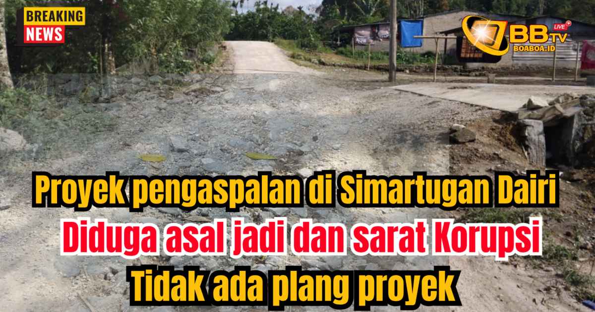 Proyek pengaspalan tanpa plang di Simartugan Dairi diduga asal jadi dan sarat korupsi