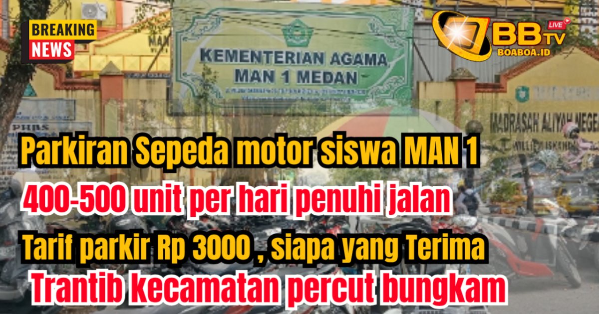 400-500 unit sepeda motor siswa MAN 1 pancing parkir dibadan jalan, warga keluhkan macet, Trantib Percut sei tuan enggan dikonfirmasi