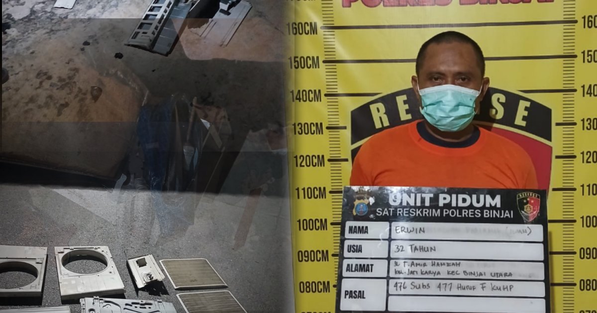 Polres Binjai Bekuk Pencuri Mesin AC Indomaret
