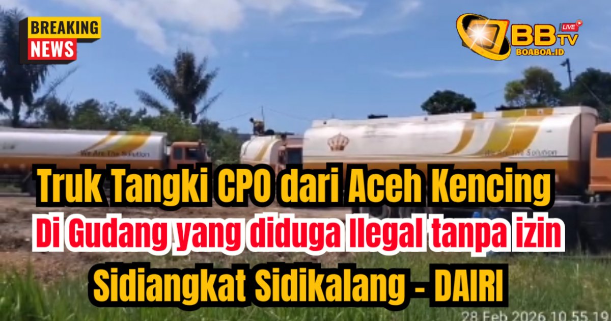 Truk Tangki CPO Aceh diduga kerap kecing di Gudang disuga ilegal Sidiangkat Sidikalang