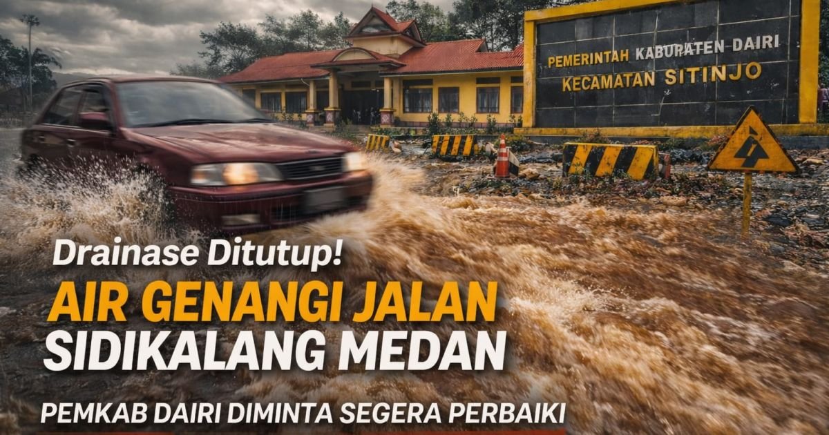 Diduga Tutup Parit Jalan Provinsi, Warga Minta Pemkab Dairi Segera Perbaiki Jalan Sidikalang–Medan di Sitinjo