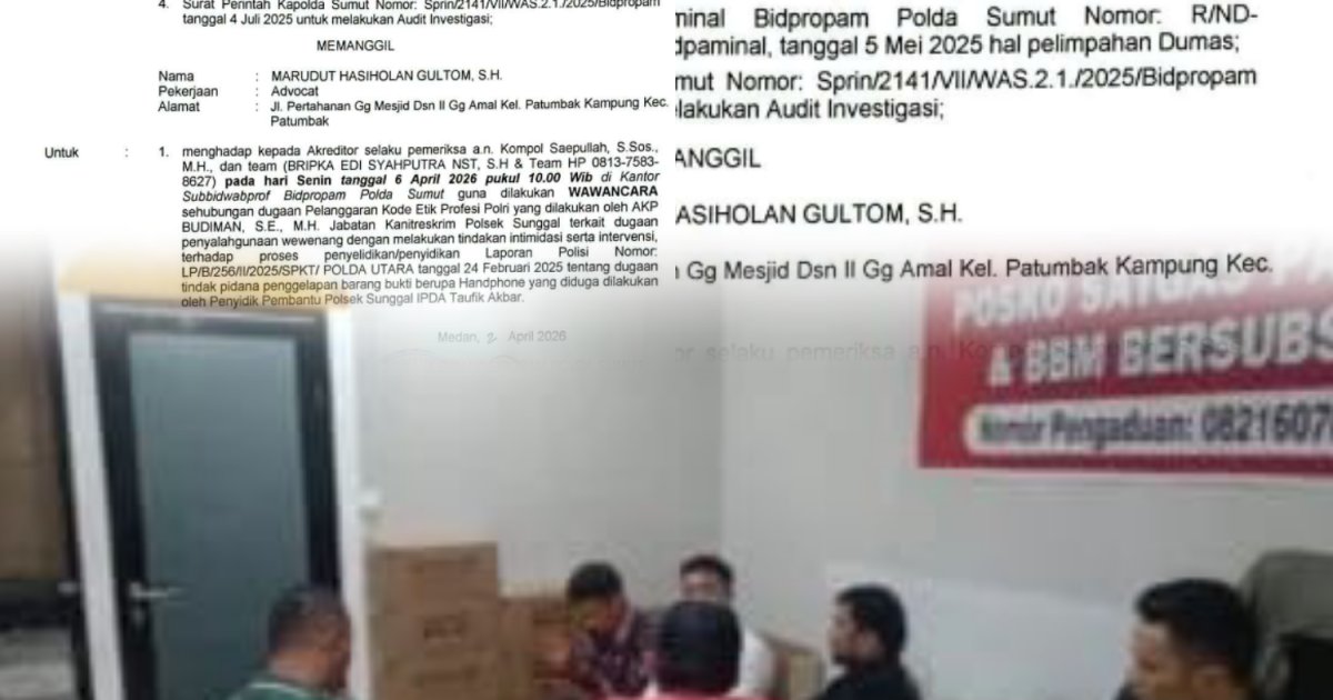 Hampir setahun, Kasus dugaan Arogansi eks Kanit Polsek Sunggal akhirnya diproses Subbid Waprof Propam Polda Sumut