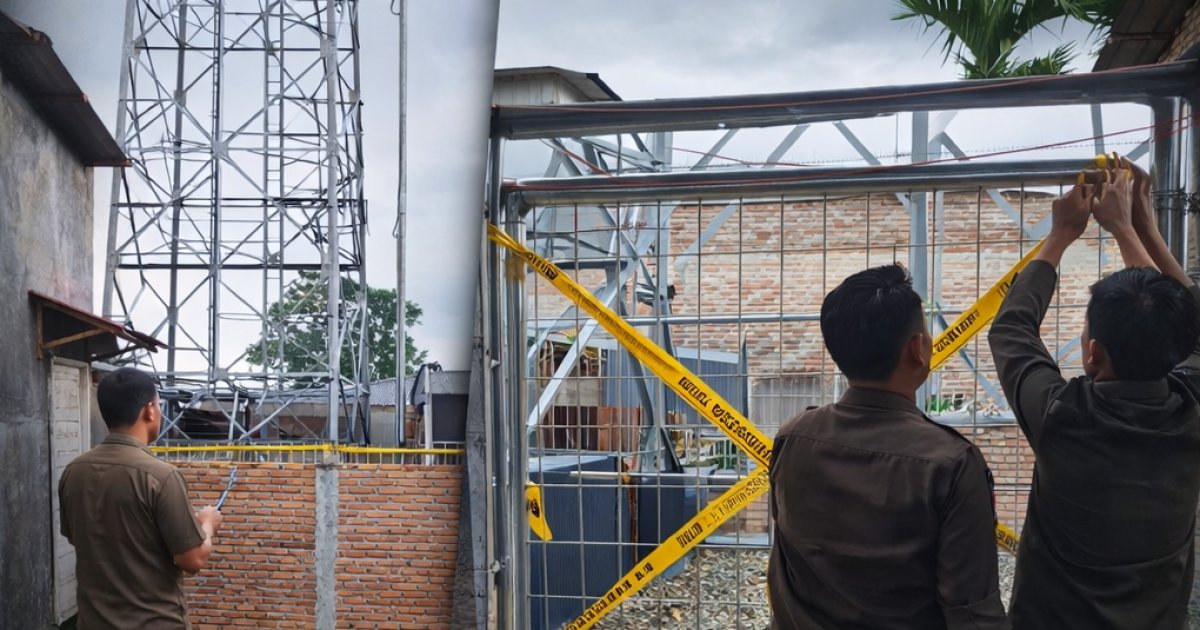 Pemkab Deliserdang bertindak,Tower Ilegal di Eks PTPN Sampali Disegel, Pemilik Terancam Pembongkaran