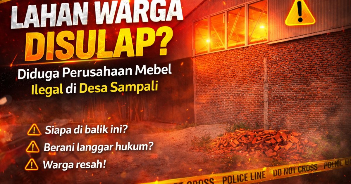 Desa Sampali jadi sarang bangunan Ilegal, Pabrik Meubel di lahan garapan diduga tak berizin, pintu seng tinggi tutupi aktivitas