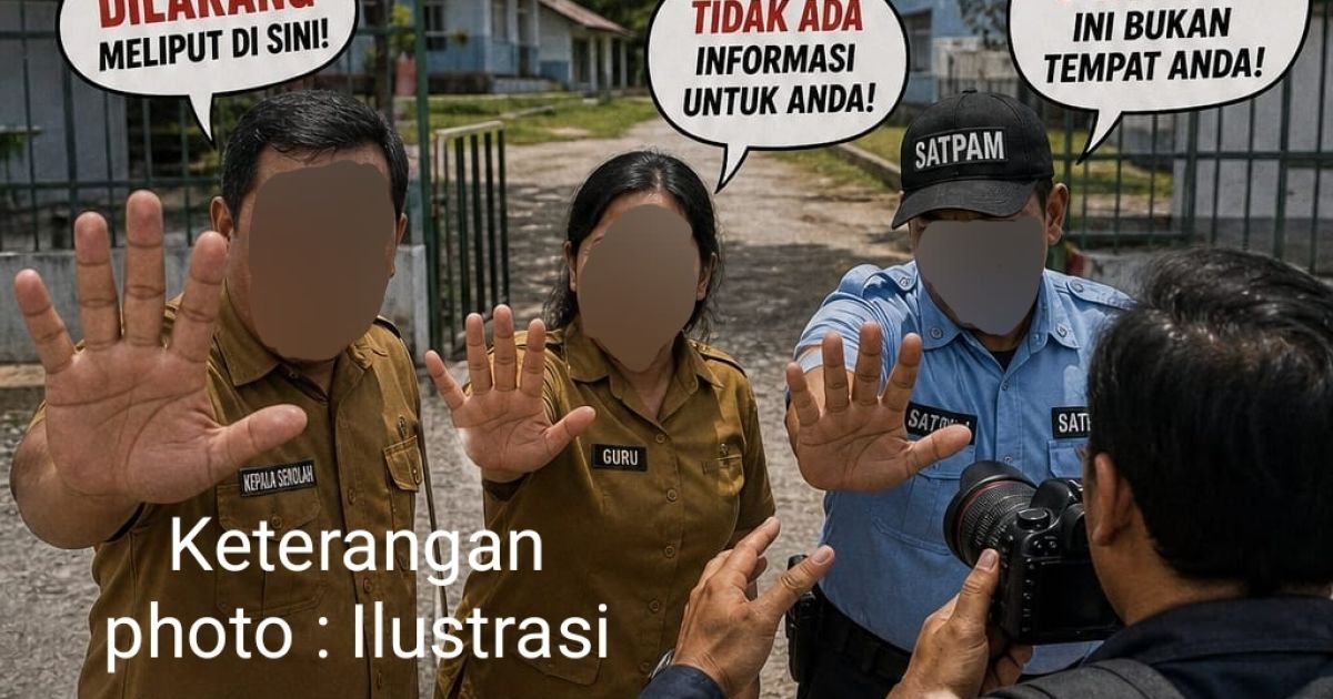 Dugaan Korupsi Dana Bos Rp. 593 juta, Satpam SMKN 1 tanah Pinem hadang Jurnalis