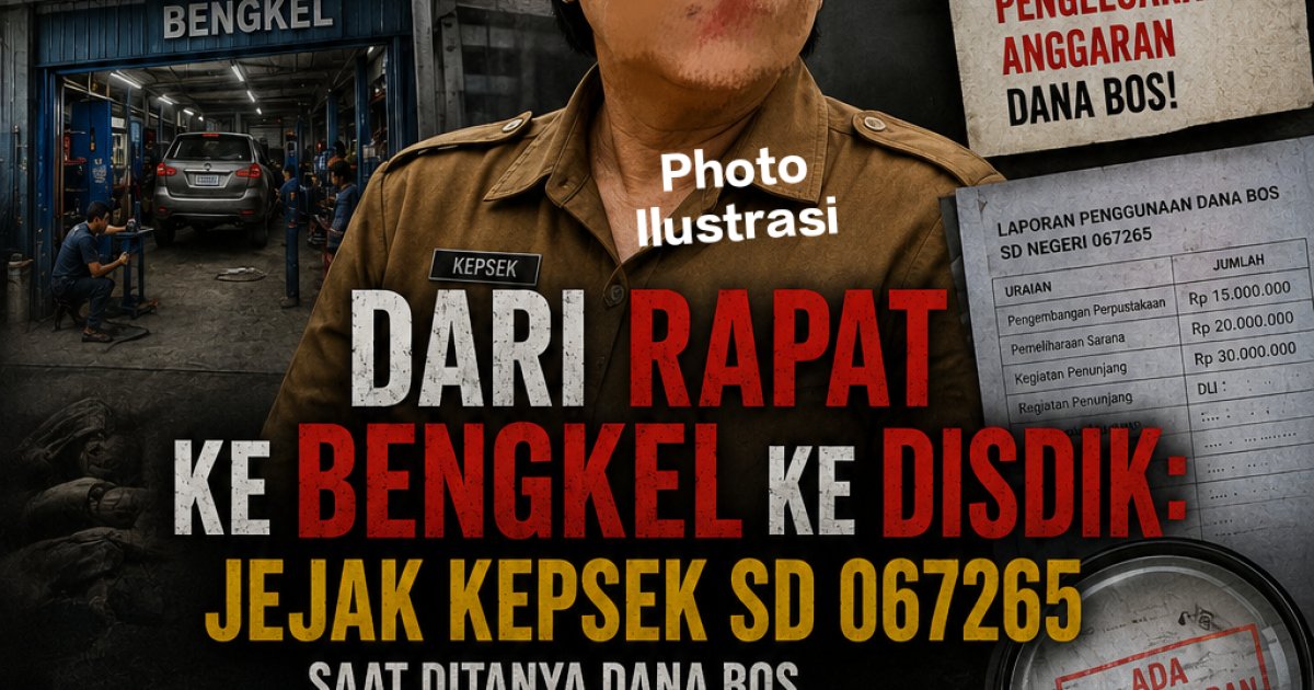 Dari Rapat ke Bengkel, ke Disdik, Jejak Kepsek SD 067265 saat ditanya Dana Bos. Disdik, Inspektorat ditagih : Usut tuntas Dana Bos SD 067265 Medan Labuhan