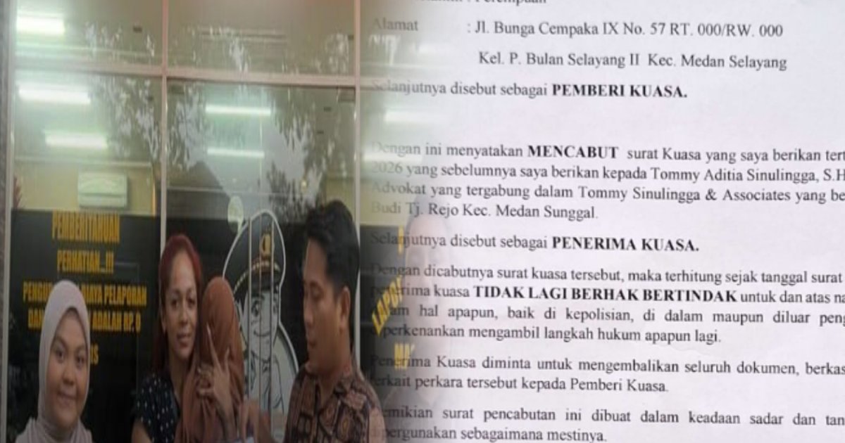 Putri Saras Wati Dewi, Resmi Cabut Surat Kuasa Kepada Tommy Aditia Sinulingga SH, MH