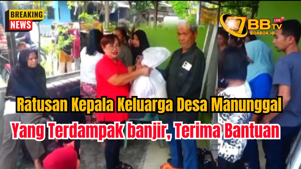 Ratusan Warga Desa Manunggal Kabupaten Deliserdang yang terdampak banjir Terima bantuan