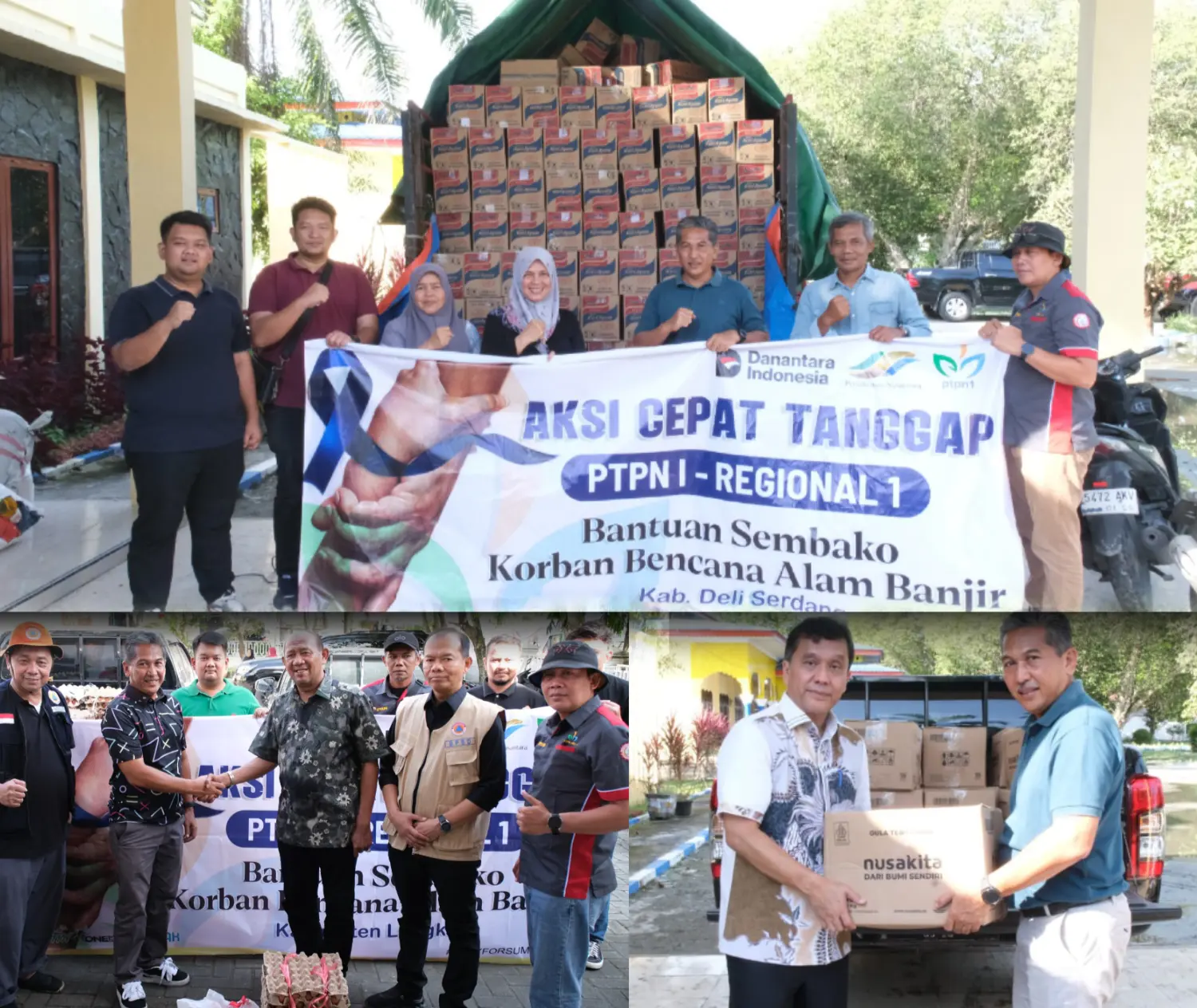 PTPN I Regional 1 Salurkan Bantuan Sembako untuk Korban Banjir di Deli Serdang dan Langkat