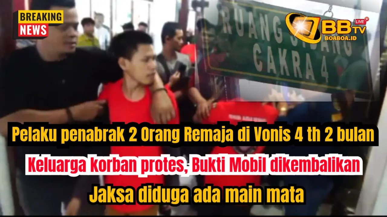 Pelaku penabrakan yang tewaskan 2 remaja di vonis 4 tahun 2 bulan, keluarga protes bukti mobil dikembalikan