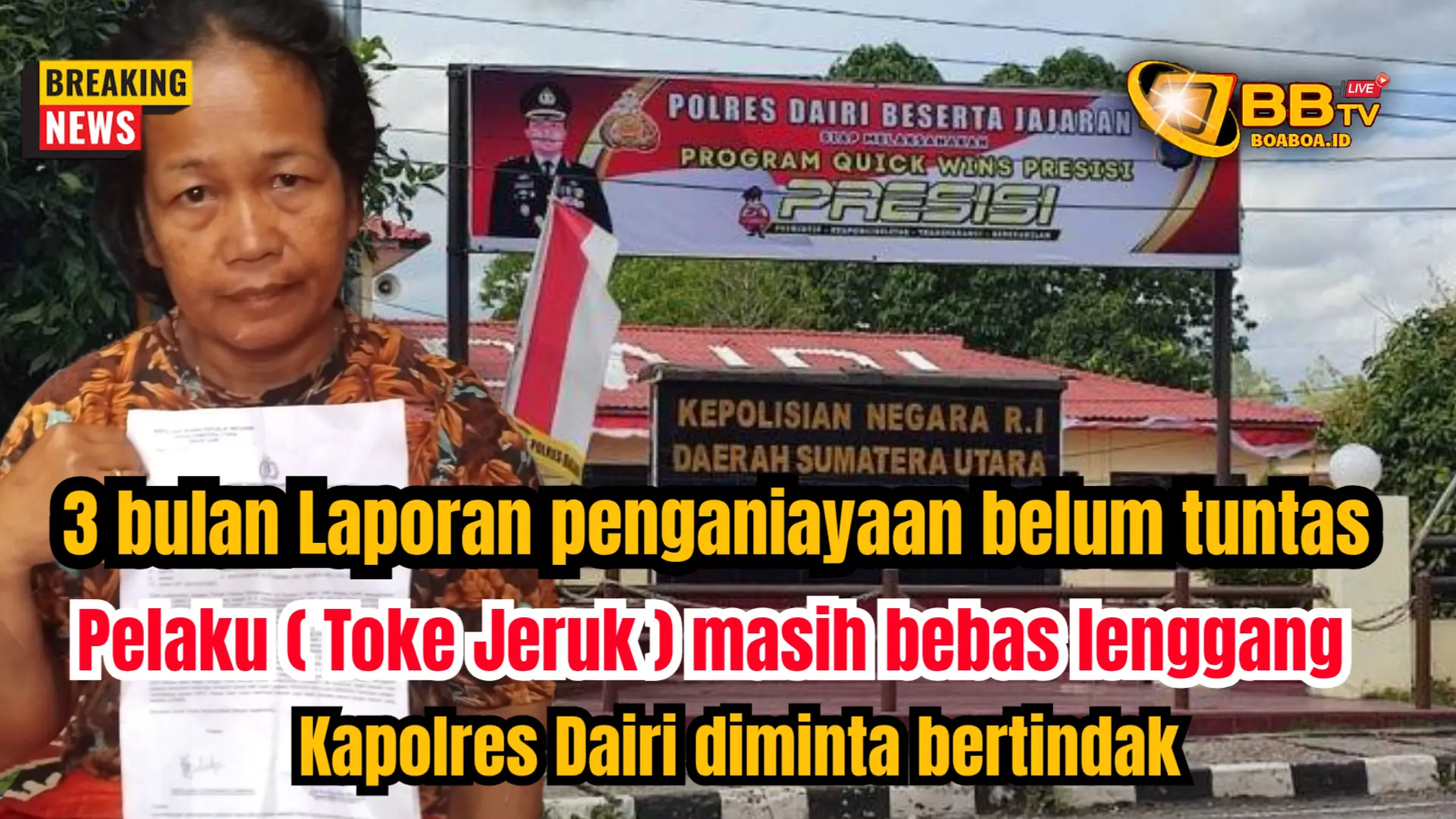 3 Bulan laporan penganiayaan belum tuntas, Toke Jeruk sebagai pelaku bebas lenggang