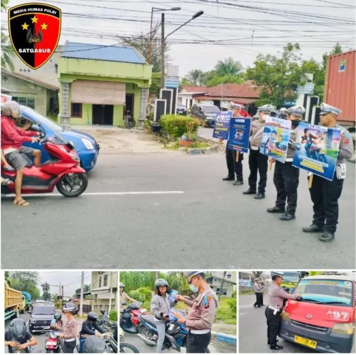 Satlantas Polresta Deli Serdang Gelar Sosialisasi Keselamatan Berlalu Lintas Dalam Operasi Keselamatan Toba 2025