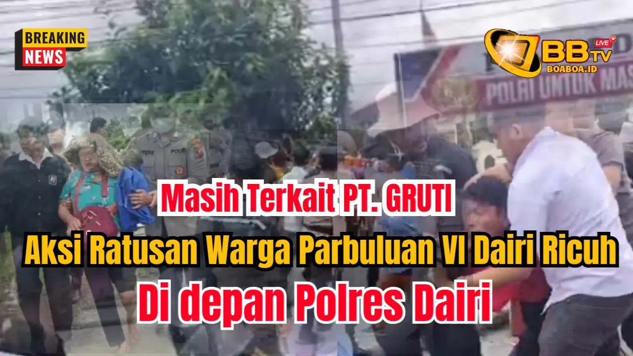 Masih terkait PT. Gruti, Ratusan warga Parbuluan 6 melakukan aksi hingga berakhir ricuh di Polres Dairi