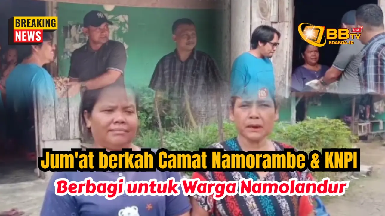 Camat Namorambe bersama DPK KNPI Jumat berkah dengan berbagi bantuan ke Warga Namolandur