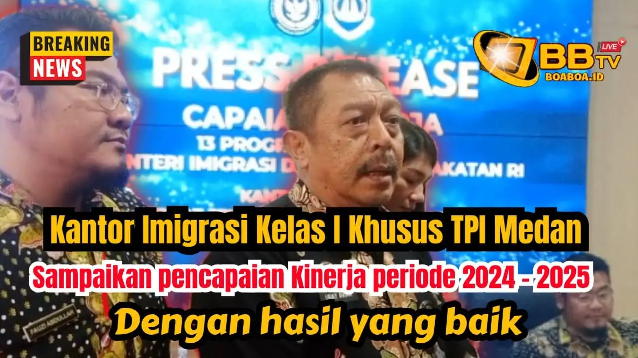 Kantor Imigrasi Kelas I khusus TPI Medan sampaikan kenerja periode 2024 -2025 dengan Hasil yang baik
